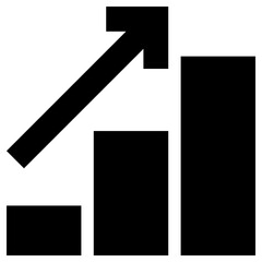 growth chart icon, simple vector design