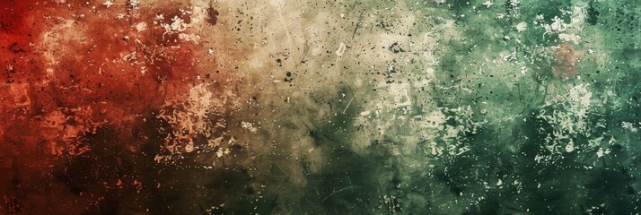 Grunge Background Texture in the Colors Red, Green and White created with Generative AI Technology