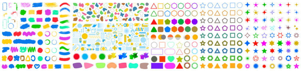 Full set graphic geometric shapes and forms - for stock - 760694219