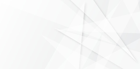 Soft light white and grey abstract minimal elegant futuristic geometric triangular background. High-tech geometrical polygonal Layout template. Decorative web business banner technology concept. - obrazy, fototapety, plakaty