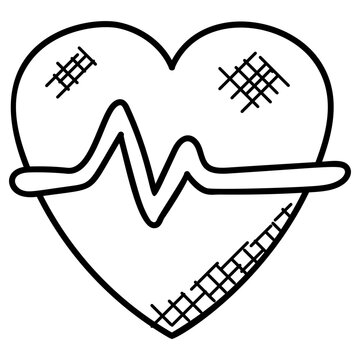 heart beat icon, simple vector design
