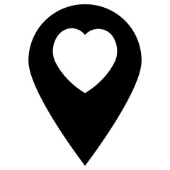 heart map marker icon, simple vector design