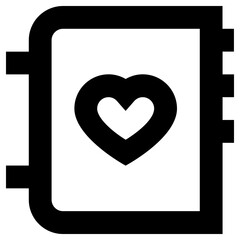 heart notebook icon, simple vector design