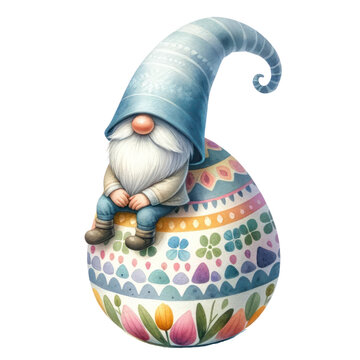 easter gnome clipart , Watercolor Illustration Easter Gnome and Easter Egg , Cute gnomes with colorful Easter eggs. Easter card , Easter Bunny Gnome