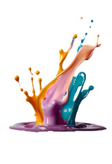 Liquid splash pastel, isolated on a transparent background. AI generative