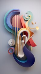 The harmony of colors and shapes inspired by a classical symphony orchestra