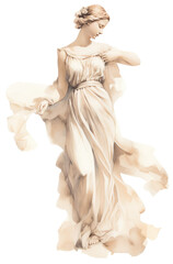 Elegant statue of woman in flowing gown