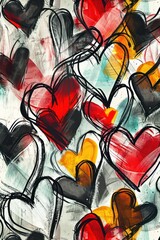 hearts, pattern, artistic expressive illustration --ar 2:3 --stylize 50 --v 6 Job ID: 3abd2df5-d672-4e0c-ab94-993c2b969fca