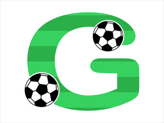 Obraz premium Alphabet Letter G with Soccer Ball Illustration