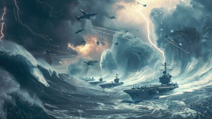 Fototapeta na wymiar A Modern Naval Warfare Masterpiece