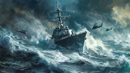 A Modern Naval Warfare Masterpiece - obrazy, fototapety, plakaty