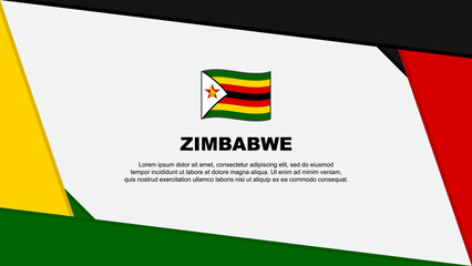 Zimbabwe Flag Abstract Background Design Template. Zimbabwe Independence Day Banner Cartoon Vector Illustration. Zimbabwe Independence Day