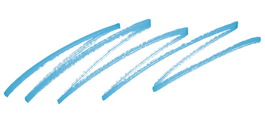 Light blue brush strokes isolated on transparent background.