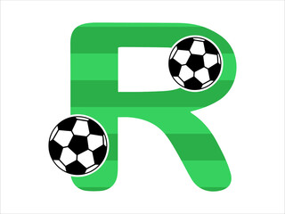 Alphabet Letter R with Soccer Ball Illustration