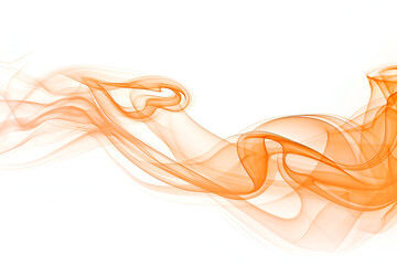 Round Wavy Brown Smoke Isolated on a White Background, Orange smoke abstract on white background, ink water

