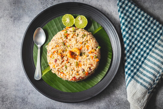Famous South Indian healthy breakfast "Suji Upma". 