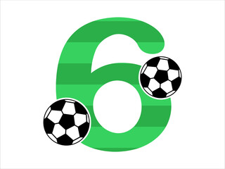 Alphabet Number 1 with Soccer Ball Illustration