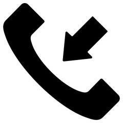 incoming call icon, simple vector design