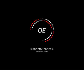 OE LETTER LOGO Design ONE BLACK BACKGROUND