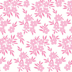 Soft Pink Minimalistic Flowers Pattern
