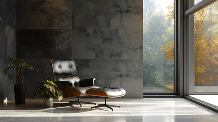 Modern Lounge Chair in a Minimalist Interior