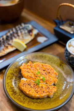 Grill Chinese yam with mentaiko sauce