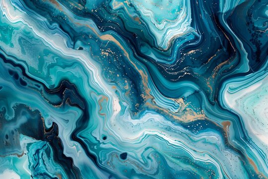 Turquoise marble aquatic design A turquoise marble design that captures the beauty of aquatic life merging blues and greens in a natural pattern