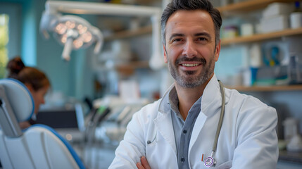 Confident Dental Professional in His Practice