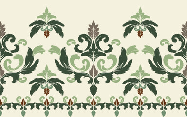 Textile design, oriental geometric embroidery for background or rug, wallpaper, ikat, batik, curtain design, vector illustration