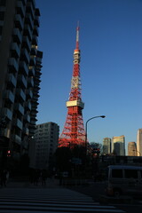 Tokyo Tower with the city of Tokyo in the background