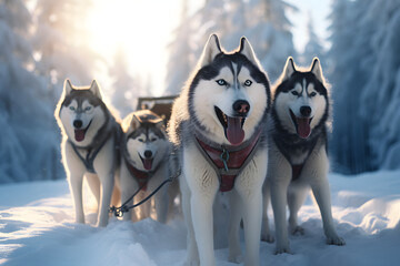 Sled Dogs, dogs running, huskies