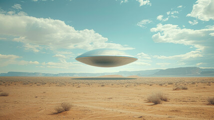 Fototapeta na wymiar Flying Object in the Desert