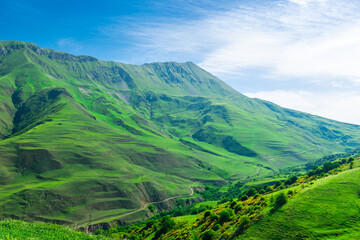 Picturesque green mountains of the North Caucasus. Russia