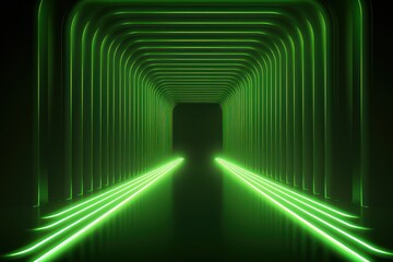 Khaki neon tunnel entrance path design seamless tunnel lighting neon linear strip backgrounds