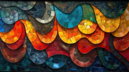 Fotobehang Colorful Wave of Colors Painting © easybanana