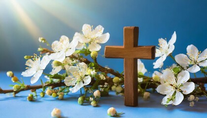 Holy Cross with flowers 