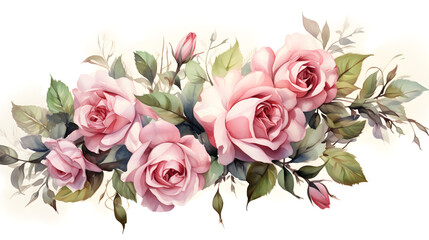 Watercolor vintage floral composition Flower Bouquet	
