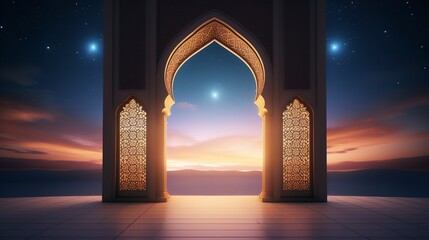Islamic Ramadan Greetings Background Design Wi