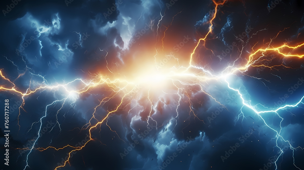 Canvas Prints energy lightning collision powerful illustration explosion background
