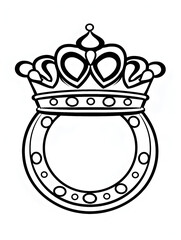 jewelry ring on a white background, drawing for coloring