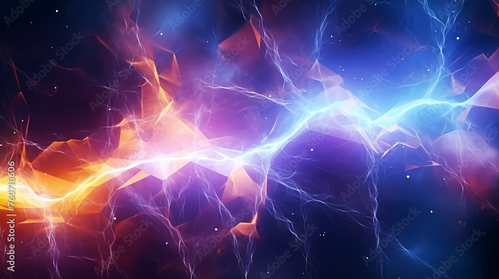 Canvas Prints energy lightning collision powerful illustration explosion background