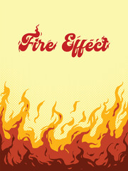 vector blazing fire effect background