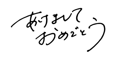 あけましておめでとう 年賀状 新年 手書き文字 フォント お祝い 手描き おめでとう ペン字 ロゴ 日本語 ハッピーニューイヤー Happy New Year  Japanese
