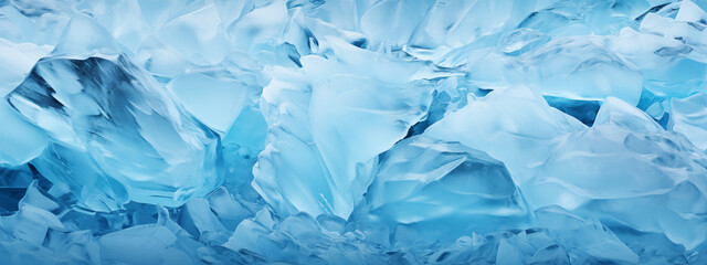 Close-up of Blue Glacial Ice Formations