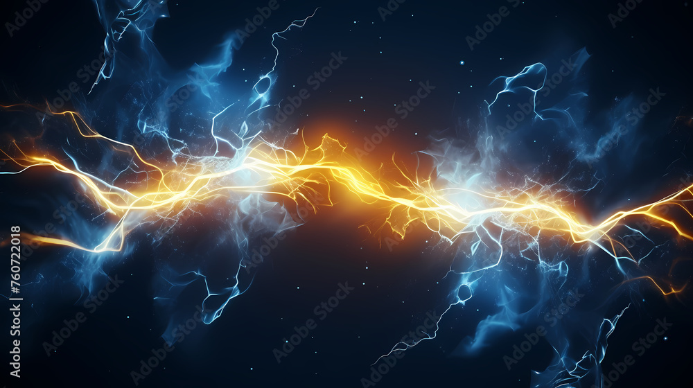 Canvas Prints energy lightning collision powerful illustration explosion background