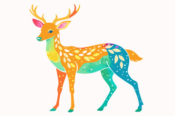 water-color-simple-deer-vector design.