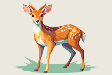 water-color-simple-deer-vector design.