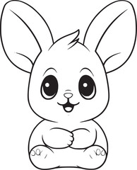 Bunny black and white vector