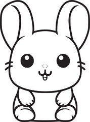 Bunny black and white vector