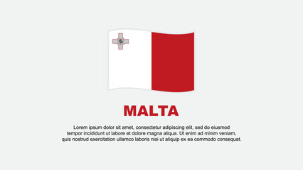 Malta Flag Abstract Background Design Template. Malta Independence Day Banner Social Media Vector Illustration. Malta Background